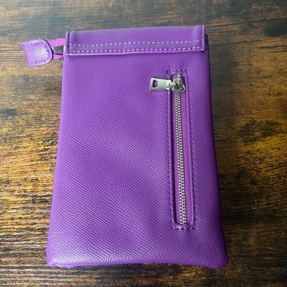 INICAT Crossbody Phone Bag Purple Removable Strap Stadium Size Purse Turn-Lock - Picture 7 of 8